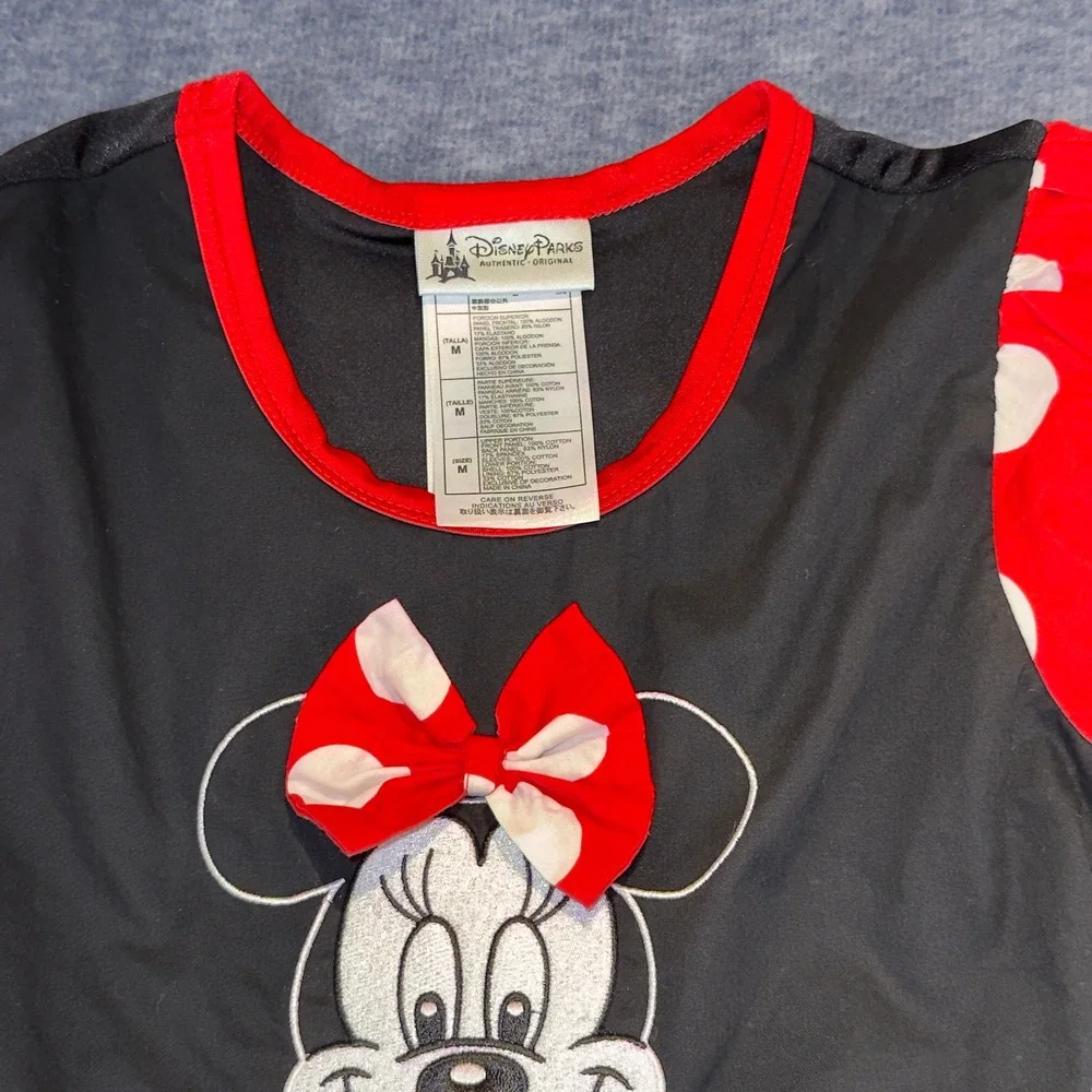 Disney Parks Minnie Mouse Dress Costume Girls Medium Red Polka Dot Lace Trim